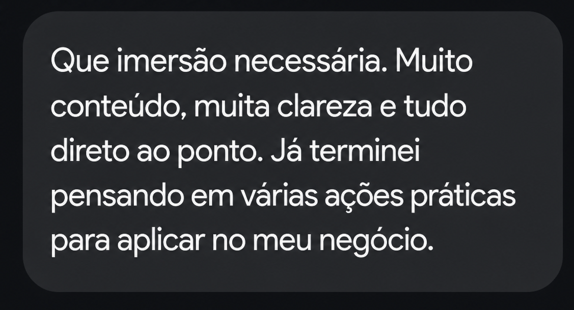 Depoimento de aluna da Imersão 2